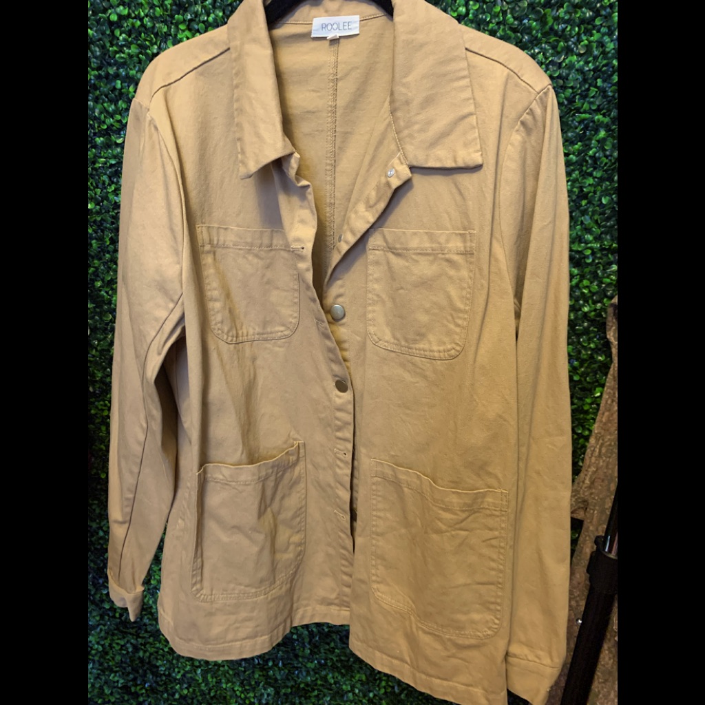 Roolee Tan Jacket Button Down Jacket